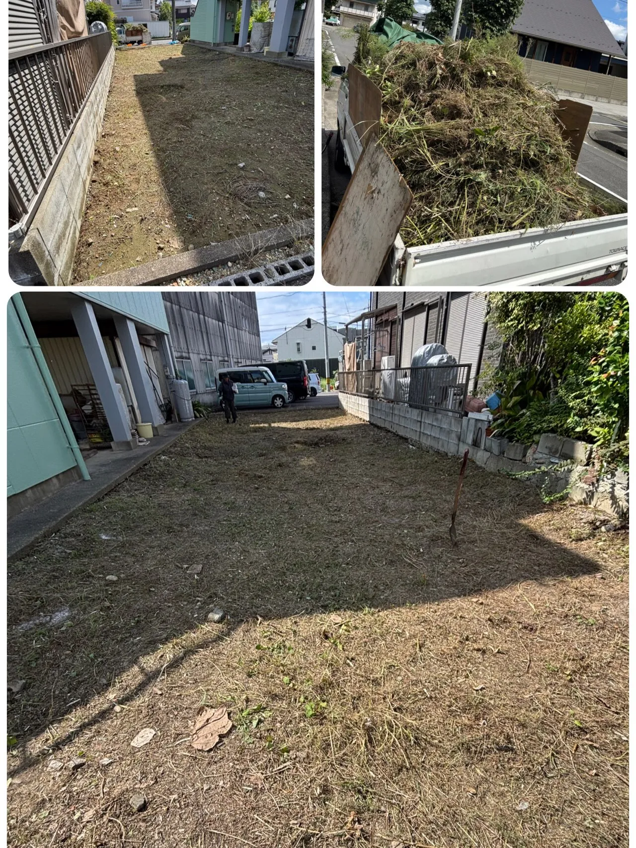更地の草刈り&防草シート張り！